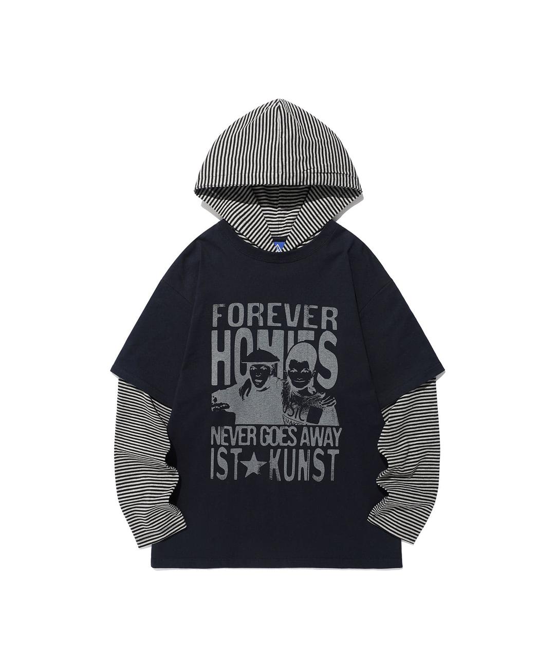 FOREVER HOMIES LAYERED LS TEE_NAVY