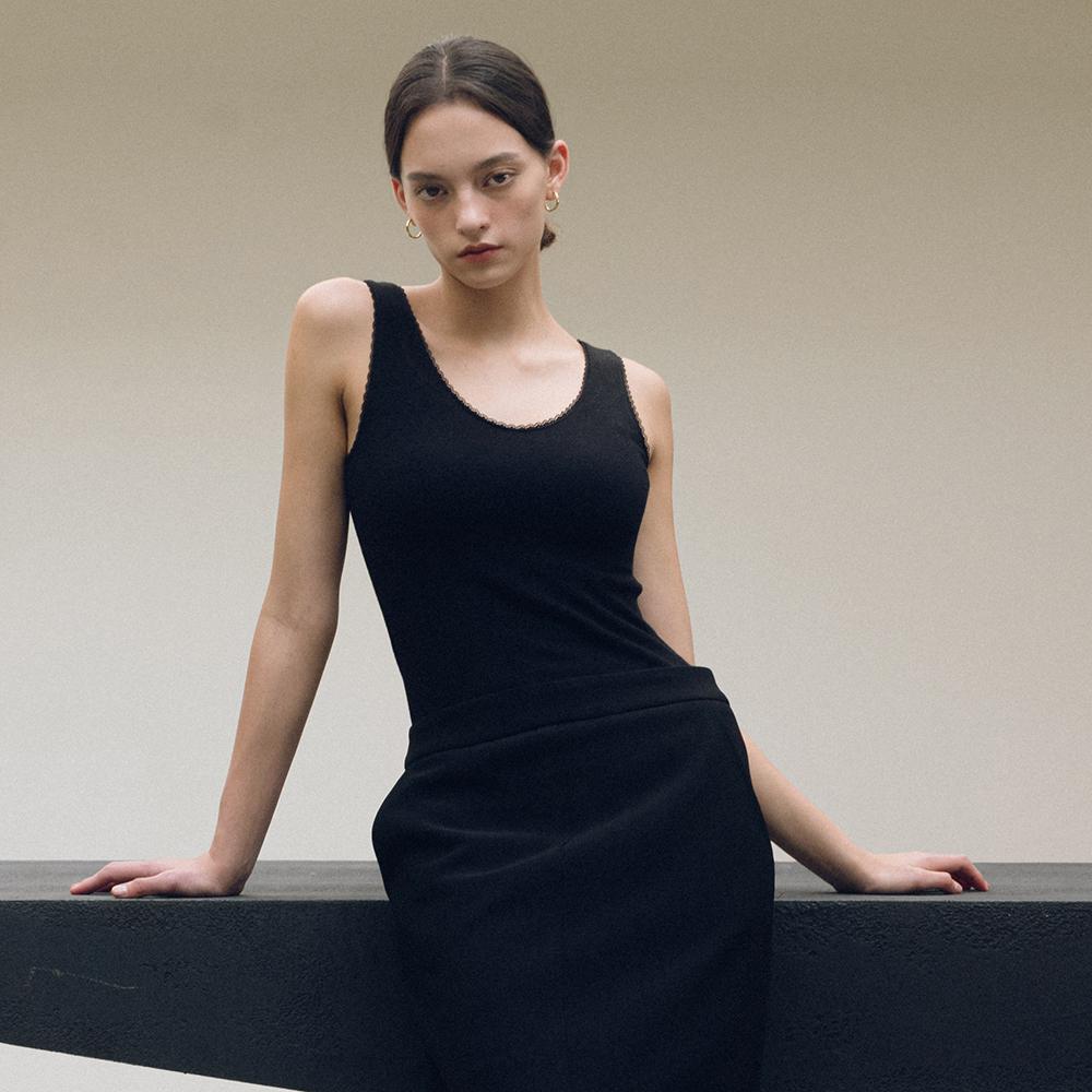 SITP5145 레이스 슬리브리스_Black