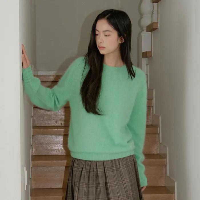 [캐시미어] brush wholegarment knit 283 (green)