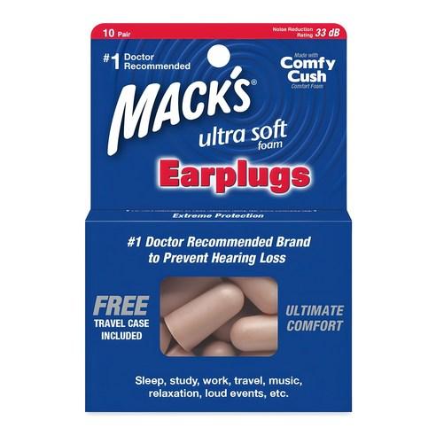 Macks 소프트폼 이어플러그, 10쌍, 1개