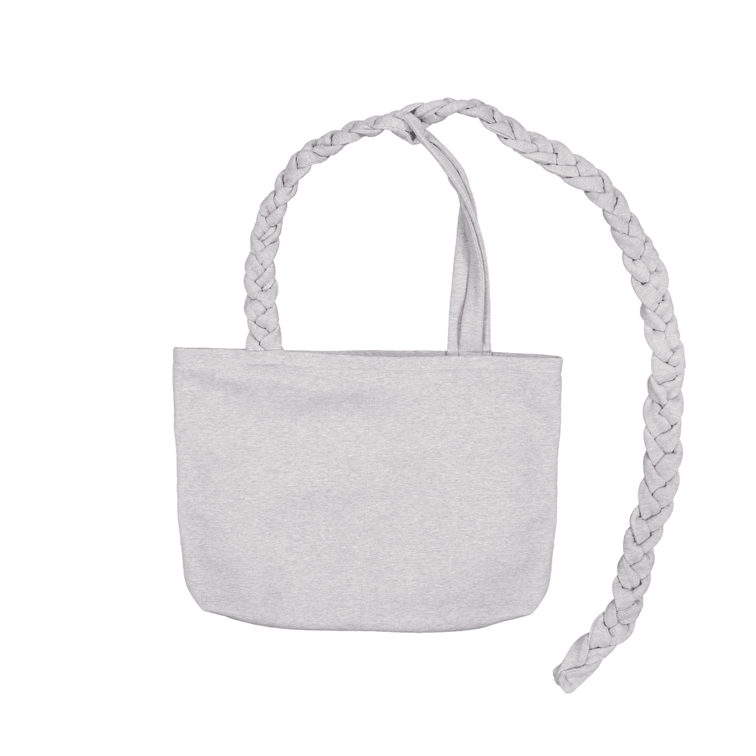 BRAIDED SCARF BAG LARGE GRAY