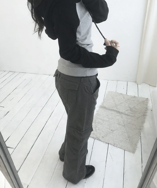 모로이 로우 카고 부츠컷팬츠