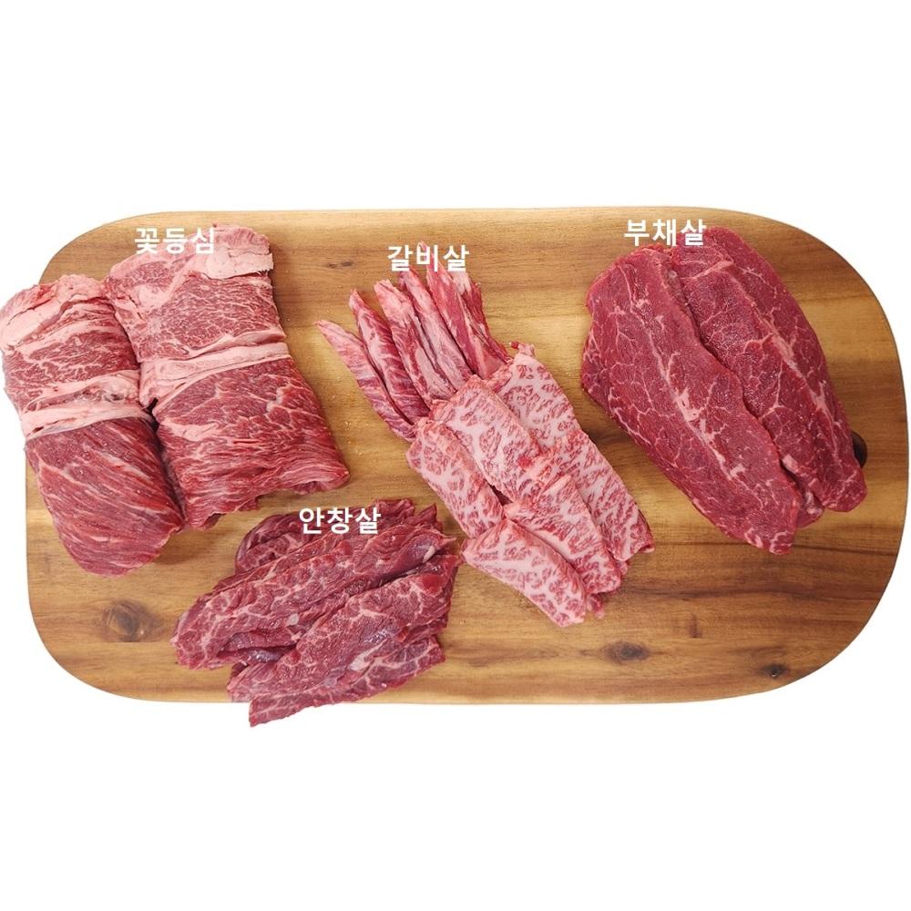 [롯데백화점][넉넉]국내산 소고기 1등급 800g(등심+갈비살+안창+부채 각200g)