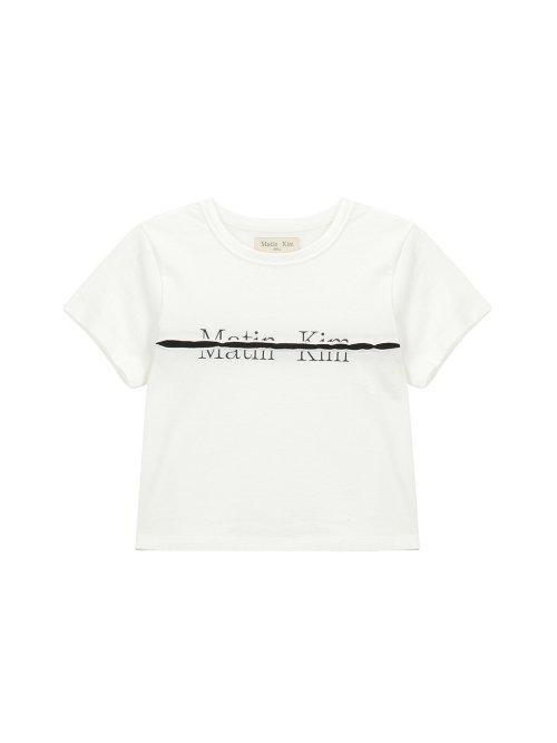 마뗑킴(MATIN KIM)  LOGO CUTTED CROP TOP IN WHITE - 사이즈 & 후기 | 무신사