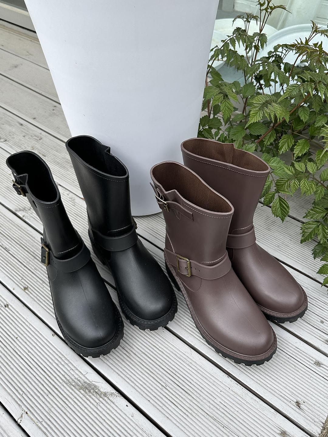 platform walker rainboots / 버클 워커 레인부츠