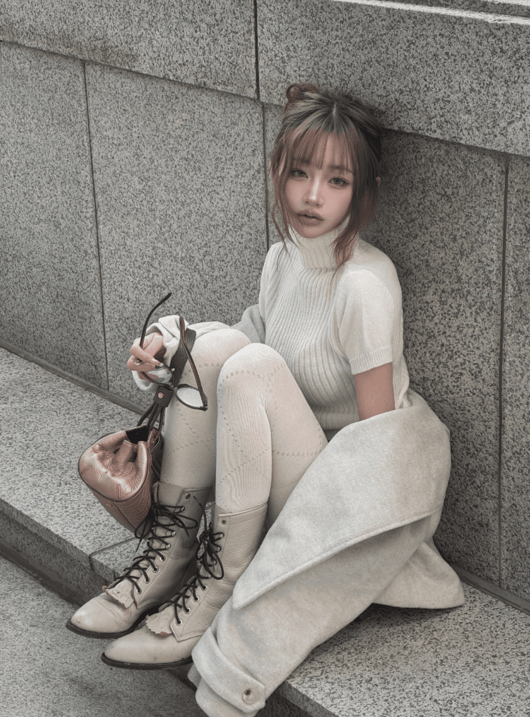 Cross Pattern Knit Stocking