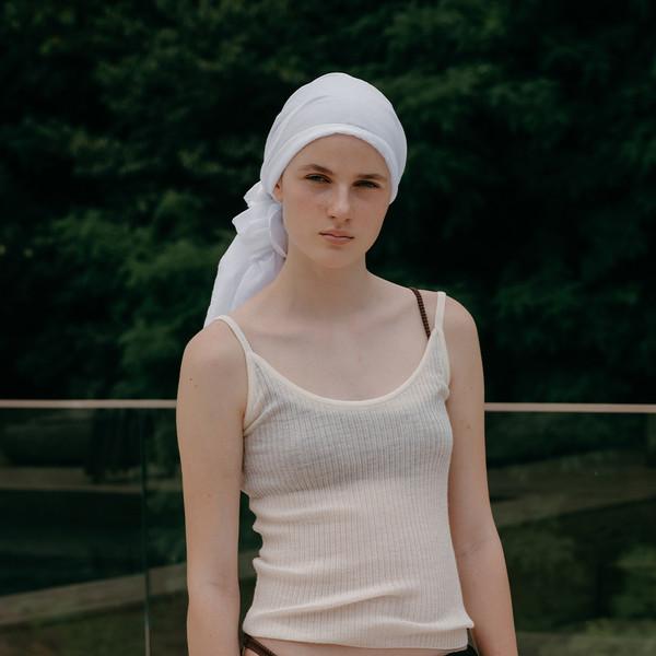 SUMMER WOOL SHEER RIB KNIT TANK TOP