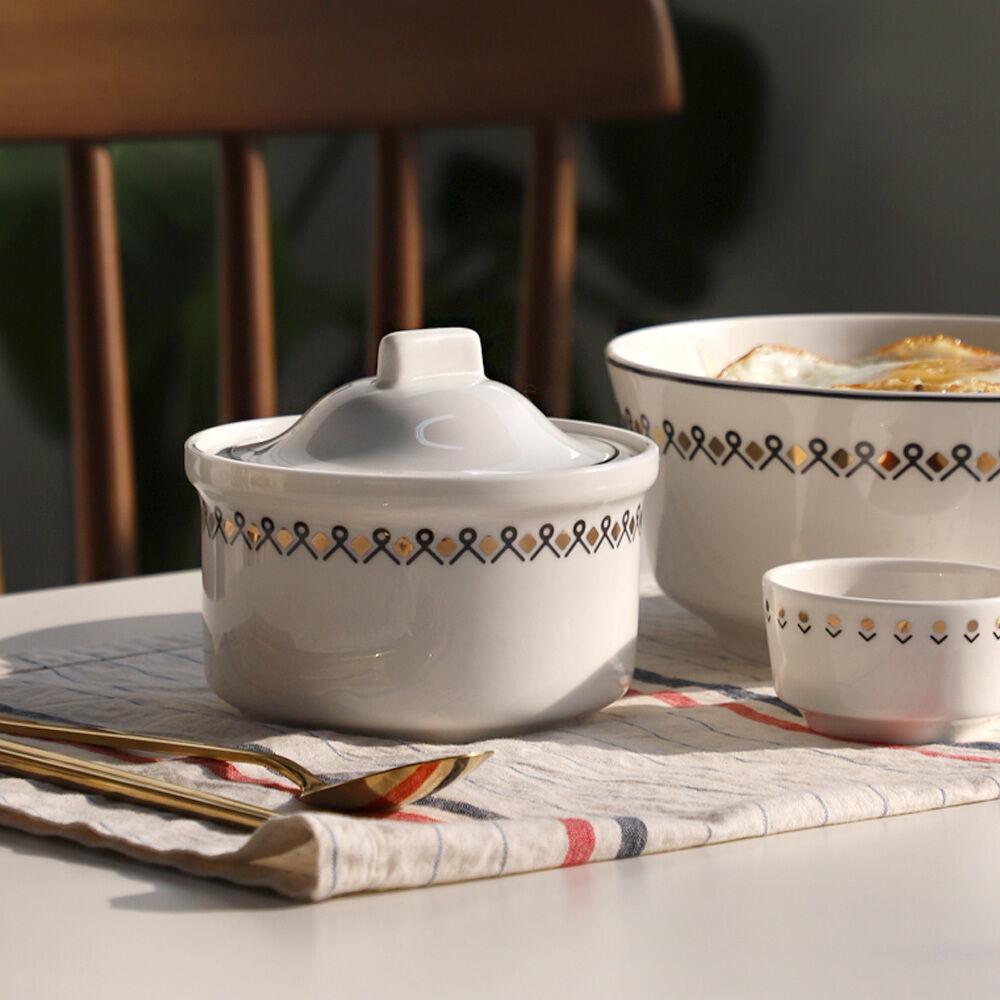 에롤 본차이나 골드 뚜껑 찜기, 시리얼볼 (전자레인지 가능)