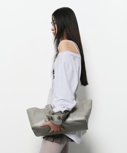 FUNKY SQUARE SHOULDER BAG (light grey)