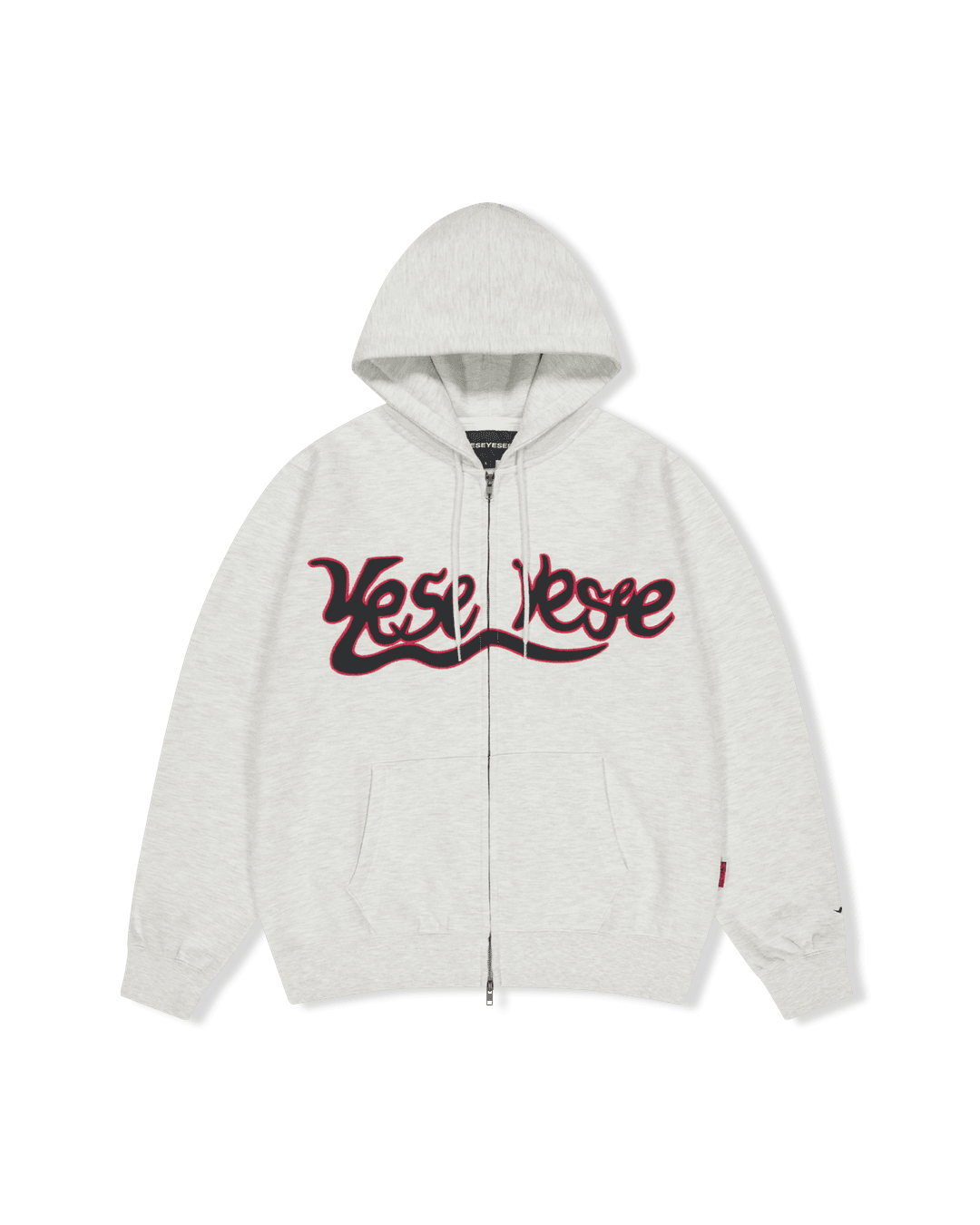 Y.E.S Snail Logo Zip-up Hoodie Light Grey