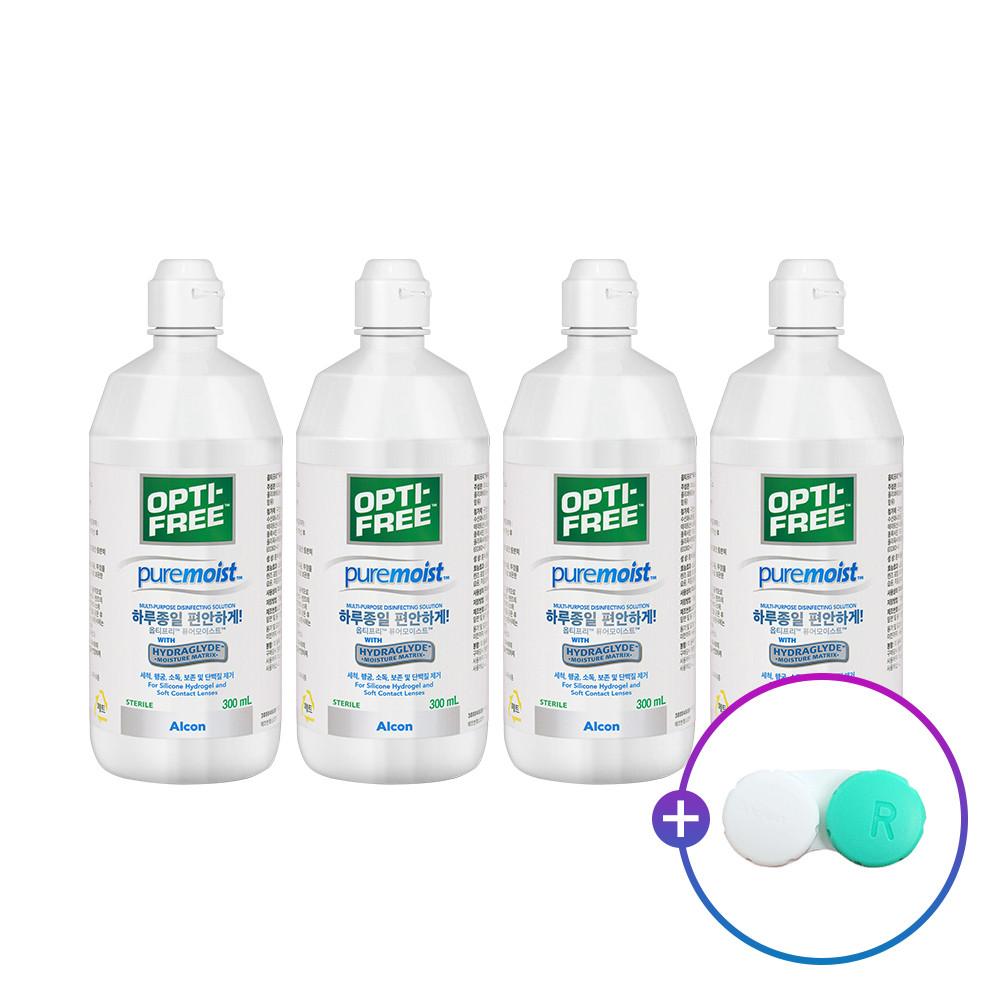[알콘] 옵티프리 렌즈세척액 퓨어모이스트 300mlx4개_렌즈케이스
