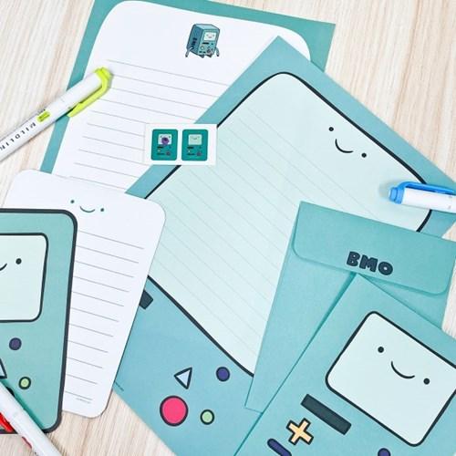 어드벤처타임 비모 편지지 편지봉투 조각편지지 스티커 세트