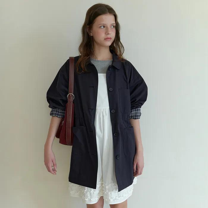 A ROUND COLLAR WORK JACKET_NAVY