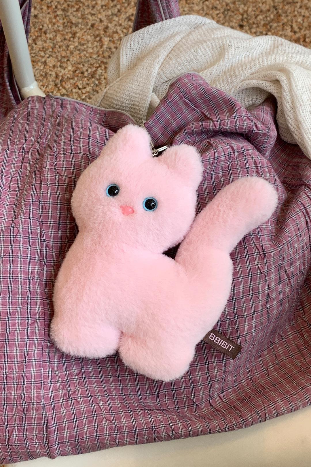 Kitty fork doll keyring pink