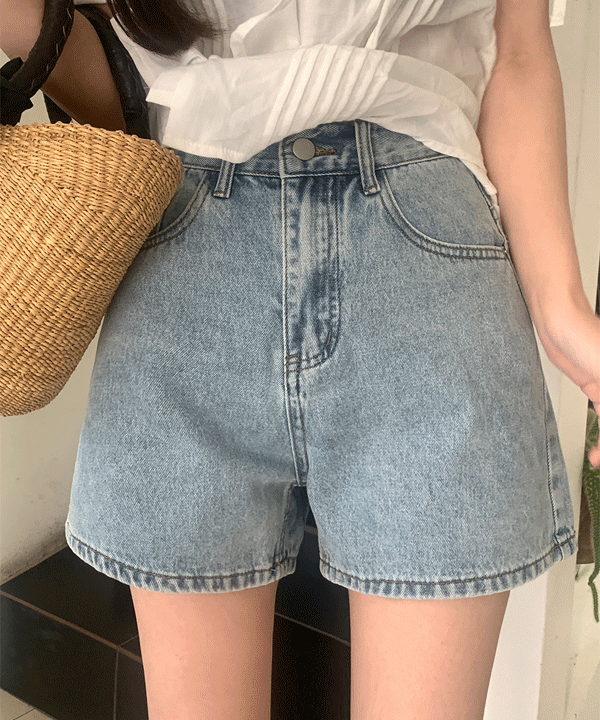 마일리 하이웨스트 데님 반바지 pt (2color)