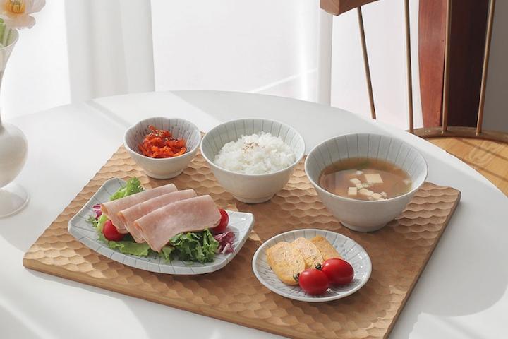 소담한 1인 식기세트 화이트 벚꽃