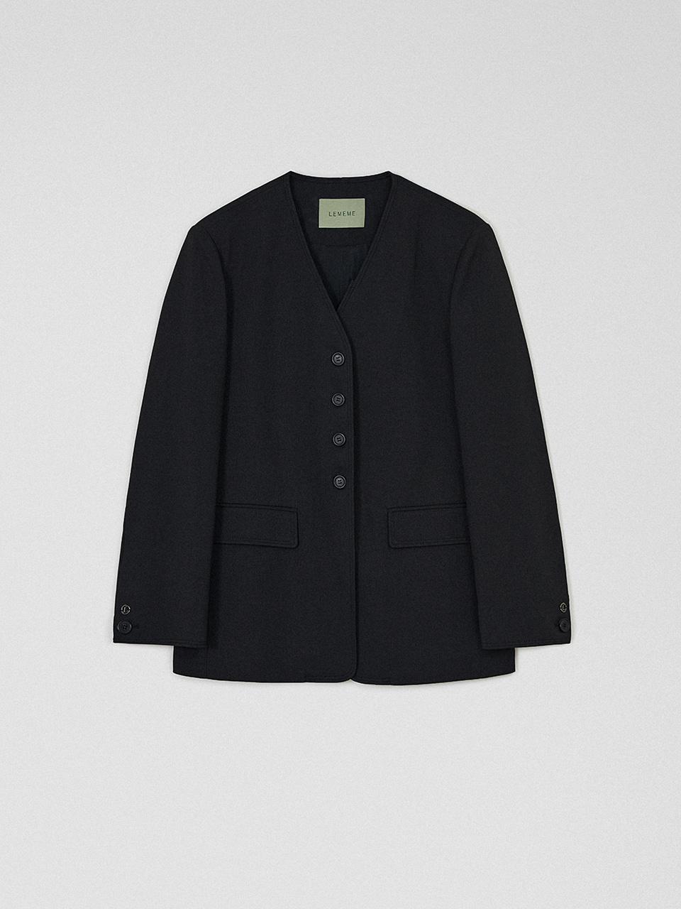 세린 노카라 자켓 블랙