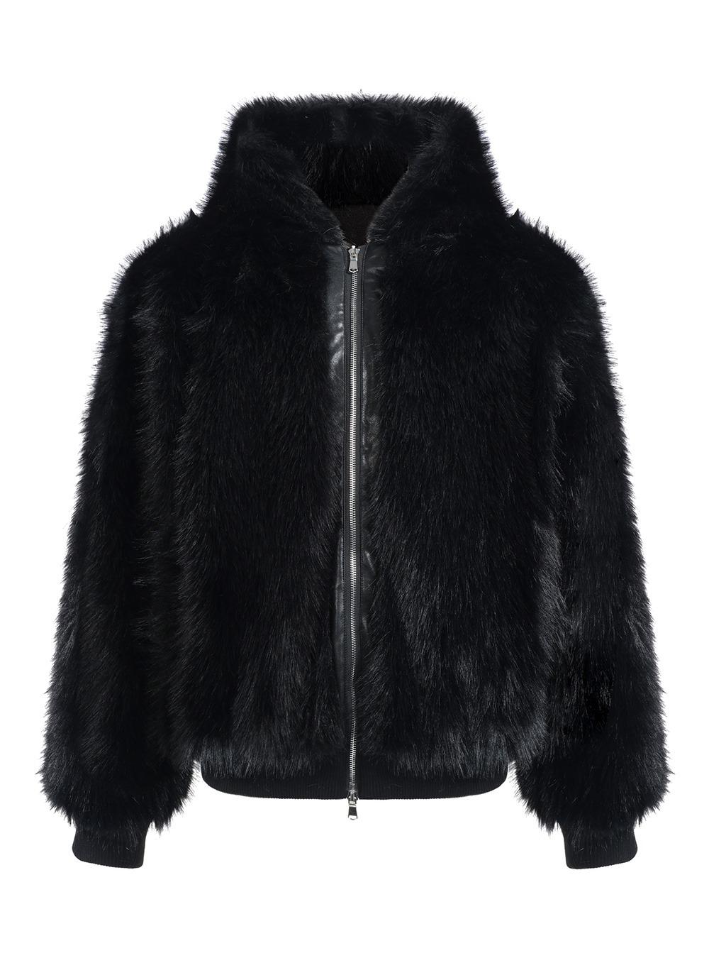 Ultra-Warm Black Faux Fur Jacket