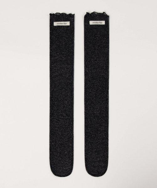 GLITTER MESH SOCKS_BLACK