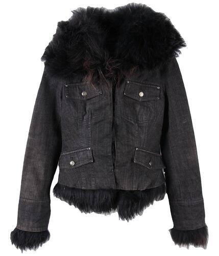 EPOCA 에포카 라쿤 퍼 폴리에스터 데님 자켓 여 (S)