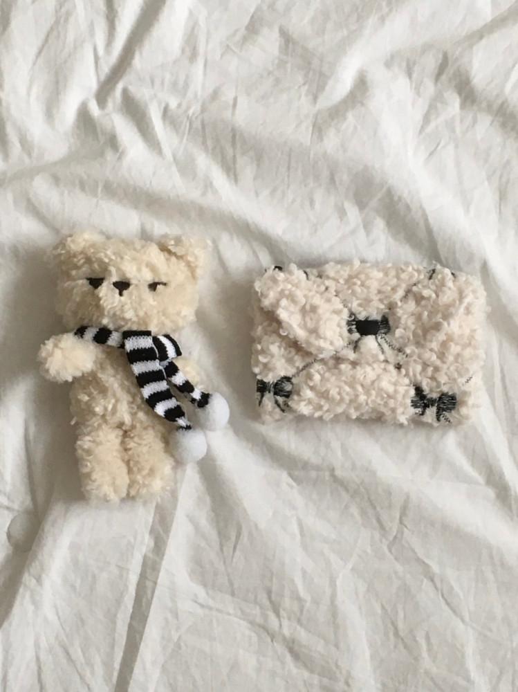 [오히 MADE/바로배송] 뽀글 리본 카드지갑