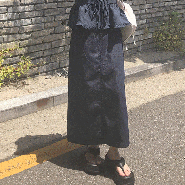 [무료배송🚚/숏&기본ver/여름생지🧊] 썸머논페이드H라인롱스커트 (2color)
