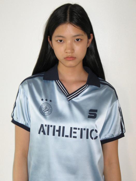 SPORTY TRACK HALF SLEEVE SHIRTS (DUSTY BLUE)