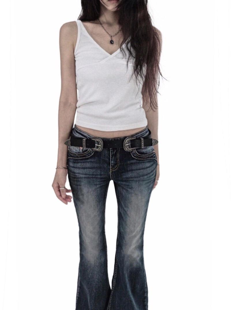 INO V-WRAP SLEEVELESS TOP 이노 브이랩 골지나시 (3 COLORS )