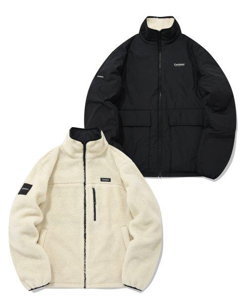 리버시블 쉐르파 집업 자켓 아이보리