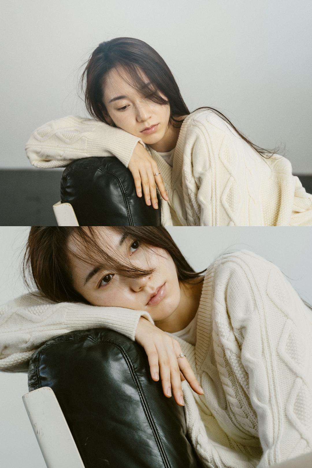 45532_Cable Knit V-neck Sweater