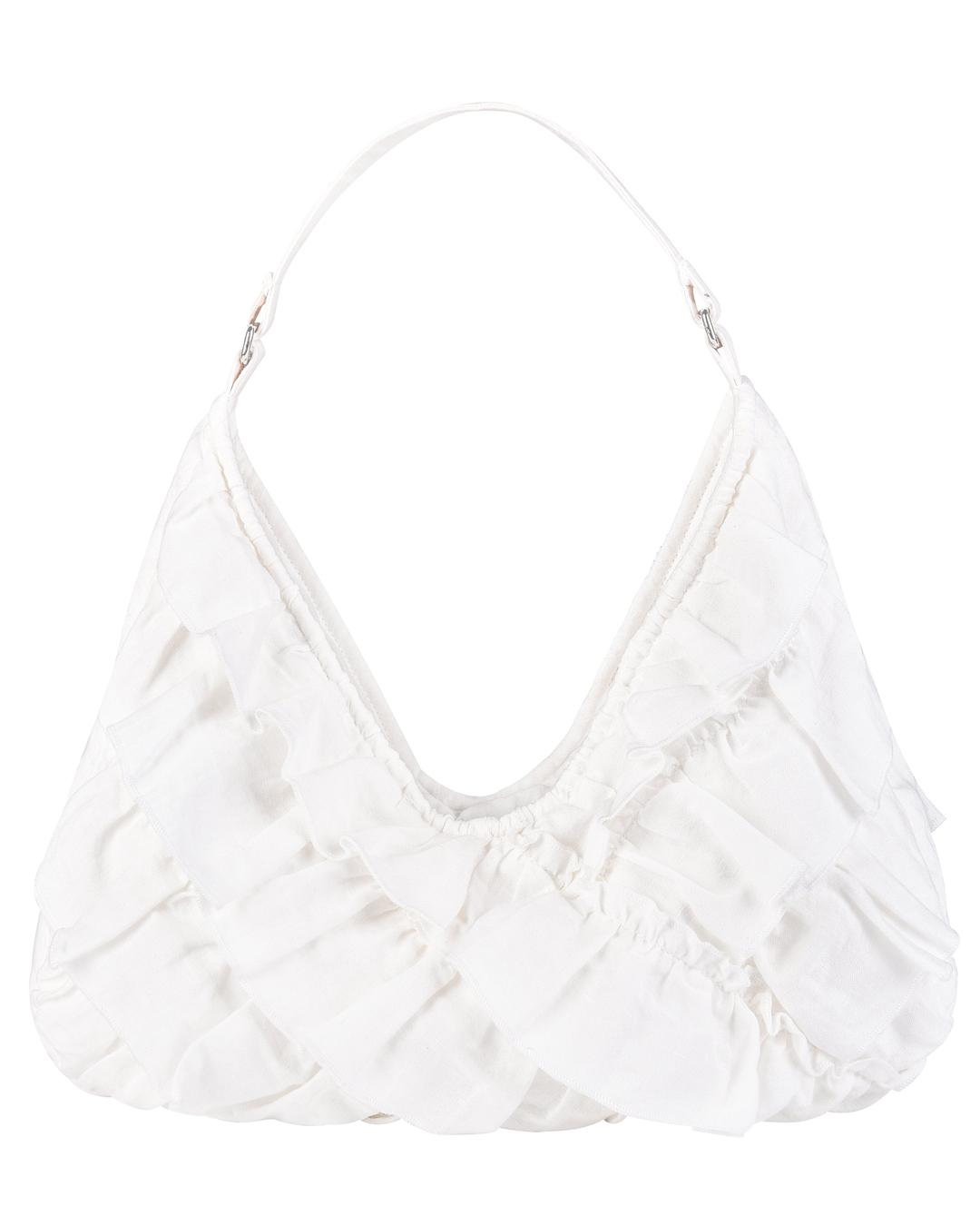 White Linen Frill Bag