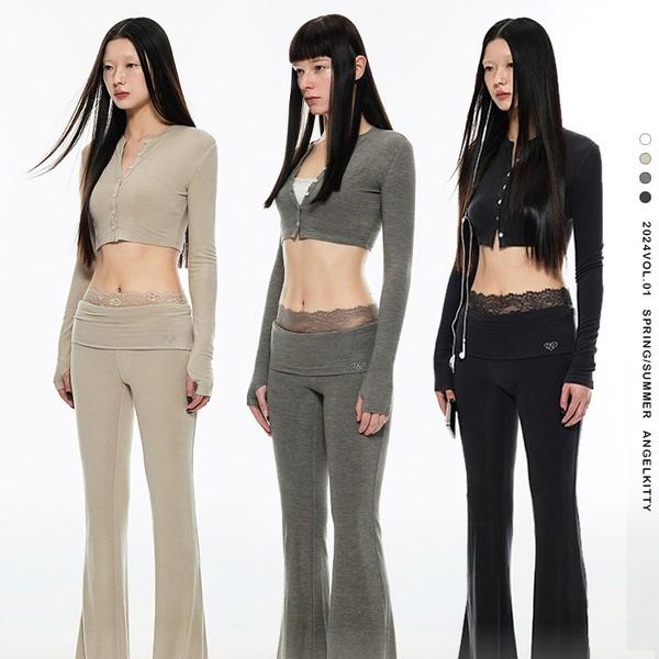1JINNSTUDIO basic slim short cardigan / jogger pants