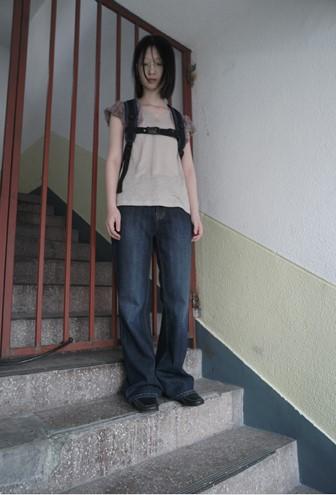 에프터먼데이 deep washing boots-cut jean