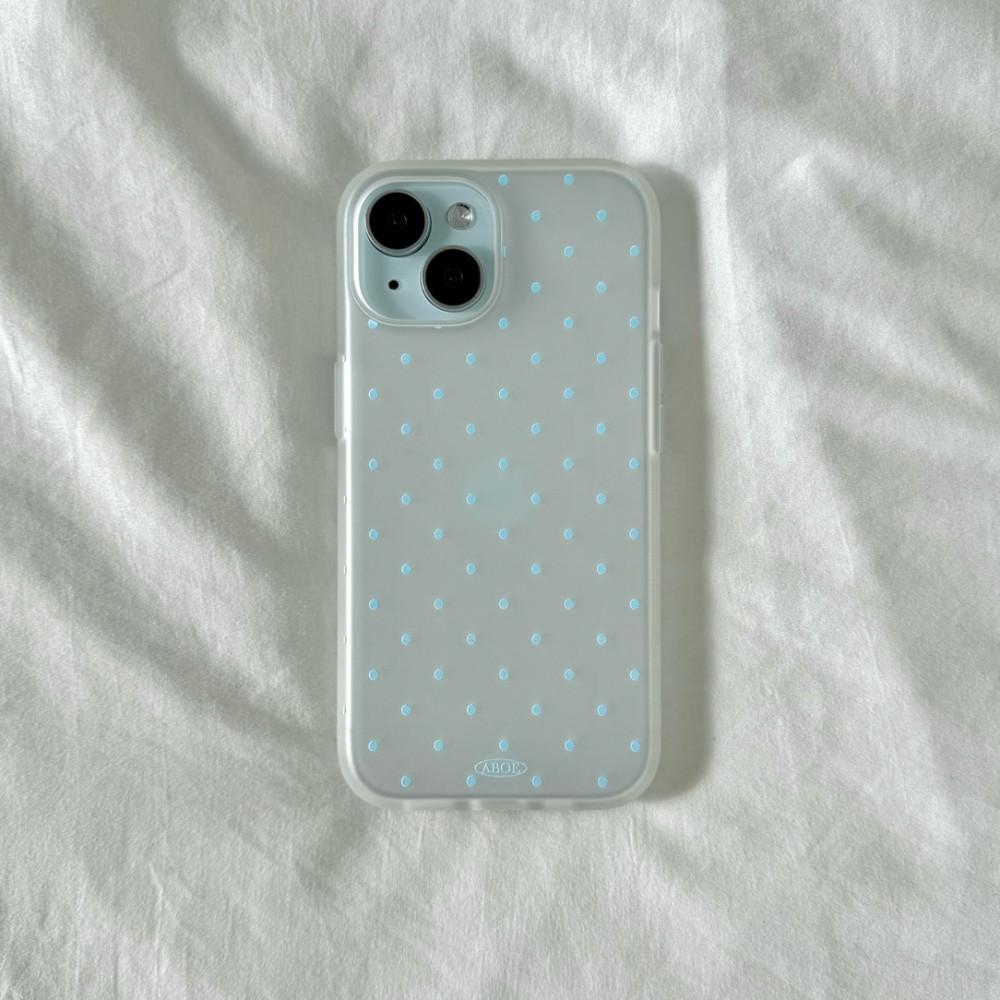 아비오에 아이스 블루도트 반투명 젤리케이스