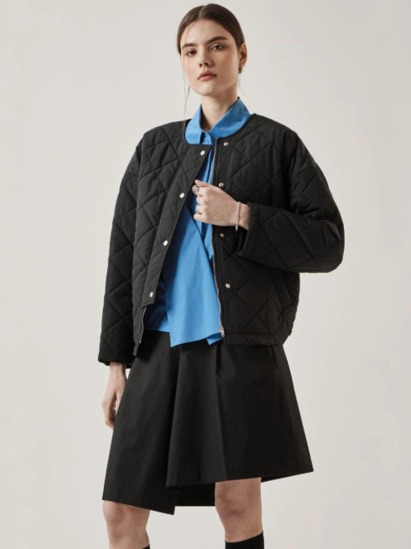 Le yiel - Quilting Crop Padding Jumper_Black 퀼팅 크롭 패딩 점퍼_블랙