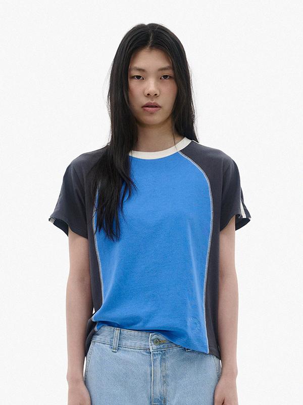 [5/23 예약배송] Block Short Sleeve T-shirt / Blue