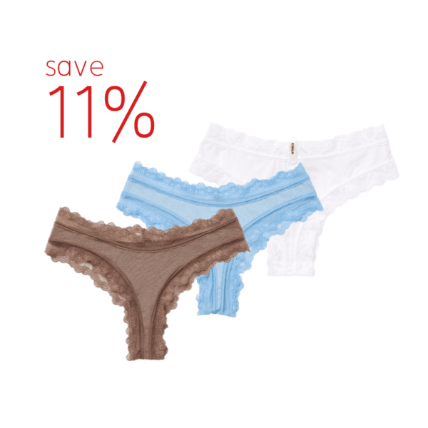Teddy Blue Lace Cheeky Panty Set