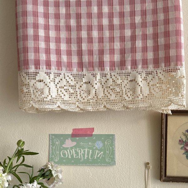 rose lace check fabric