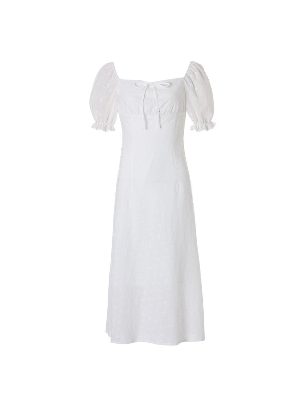 Square maxi dress (Ivory)