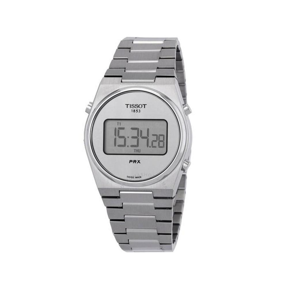 티쏘 PRX 디지털 쿼츠 실버 다이얼 남성 시계 T1372631103000
