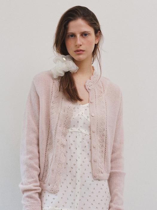 PETAL MOHAIR KNIT CARDIGAN [PINK]