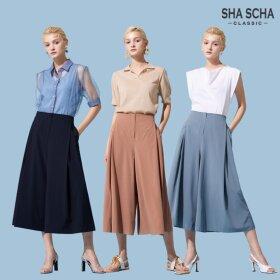 [홈쇼핑인기]샤샤 핀턱 와이드 큐롯팬츠