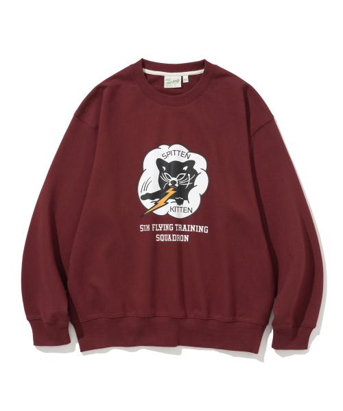 유니폼브릿지(UNIFORM BRIDGE)  Spitten kitten sweatshirt burgundy - 사이즈 & 후기 | 무신사
