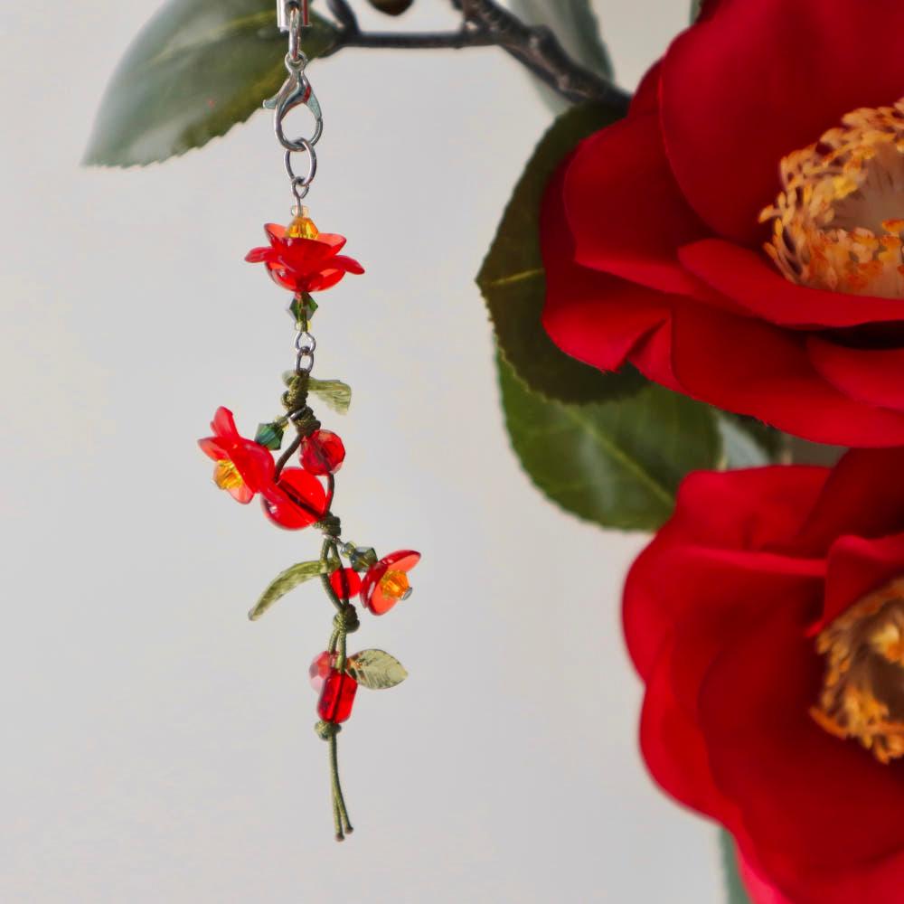 12월 탄생화🌺동백꽃 비즈 키링 폰스트랩