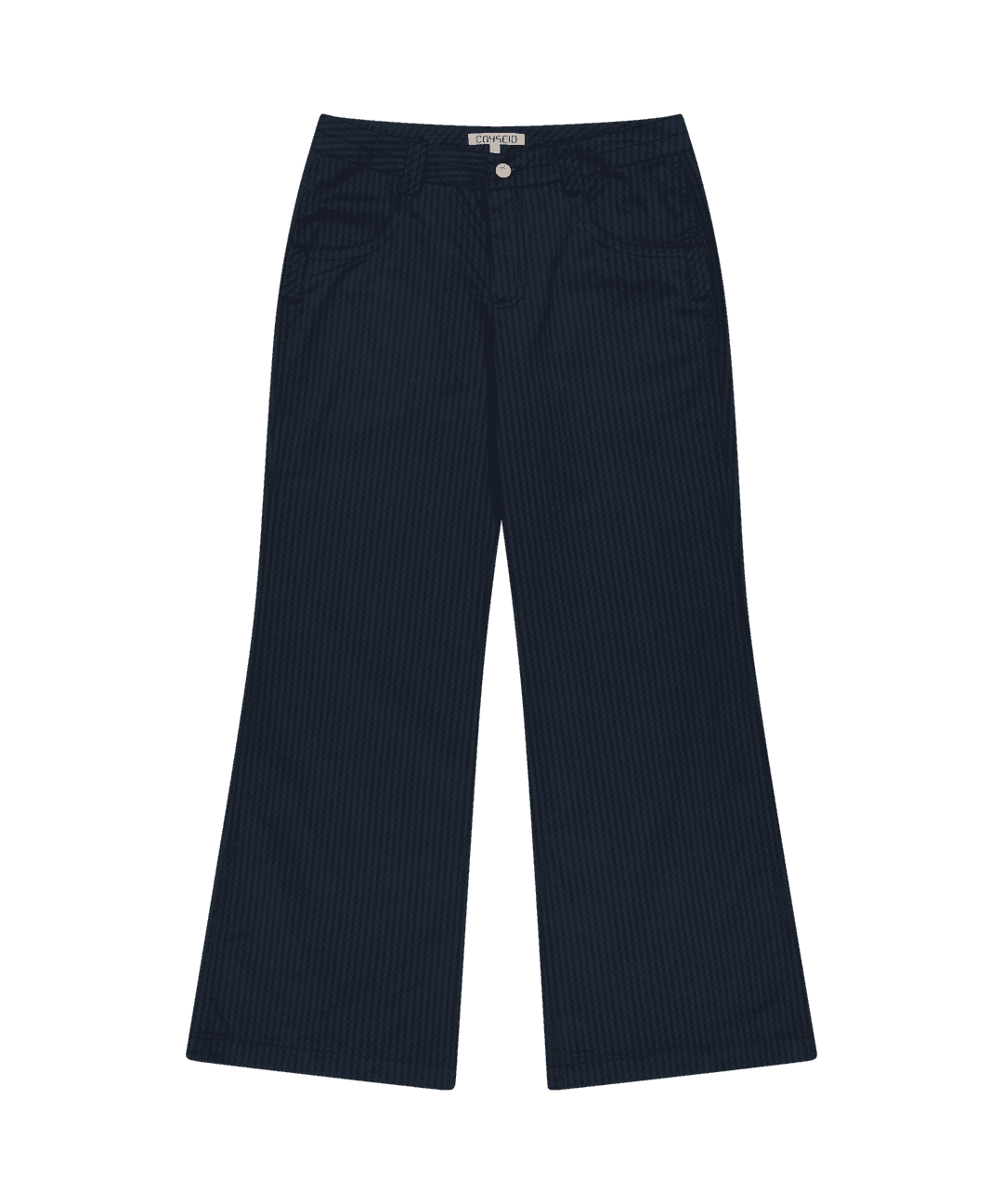 COYSEIO X BLYTHE CHECK BOOT CUT PANTS NAVY