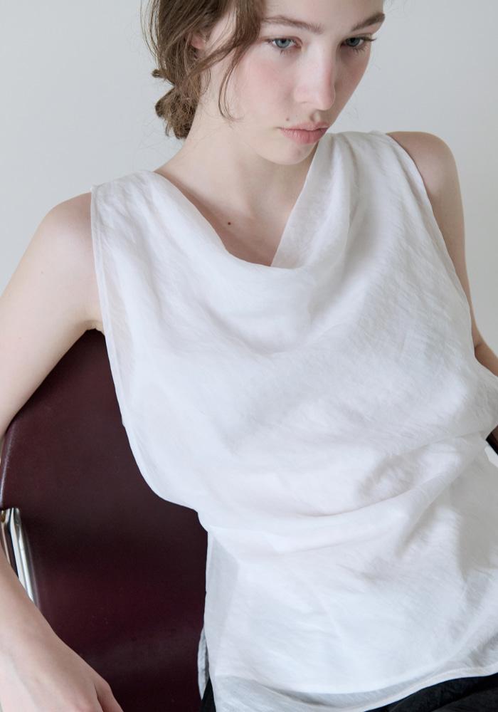 [7/24 순차배송] [1st REORDER] LAYER DRAPE BLOUSE_IVORY