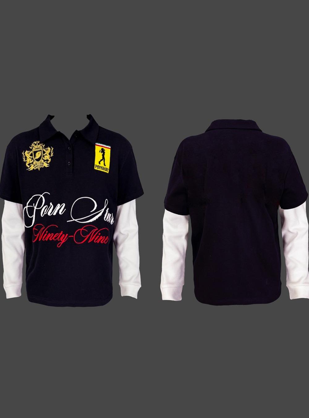 Pornstar Embroidered Layered Polo Shirt