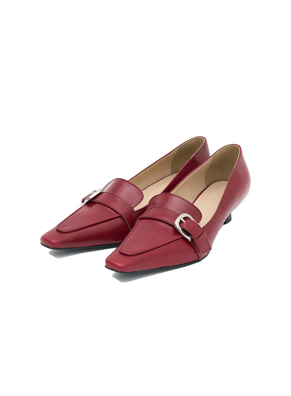 [WOMEN] POINTED BELTED PUMPS_RED
