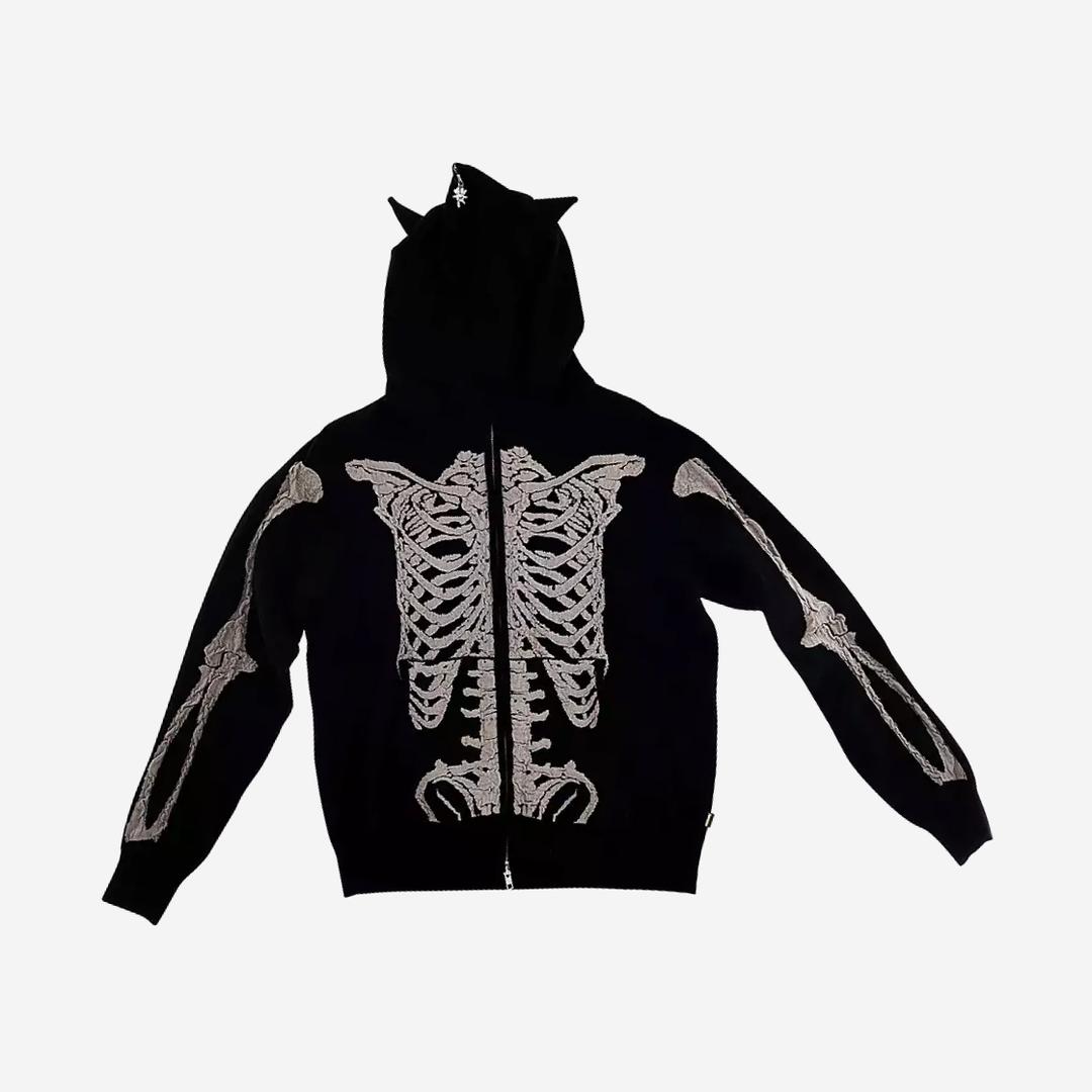 Heaven by Marc Jacobs Skeleton Knit Hoodie Black