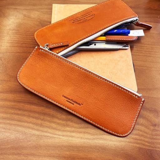 천연가죽 심플지퍼 펜케이스